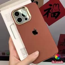 Luxo Litchi Couro Anti-Queda Moda Silicone Caso Para iPhone 16 15 14 13 12 11 Pro Max Lente Quadro Proteção