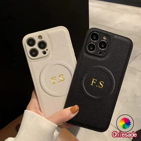 Para Magsafe Magnético Personalizado Iniciais Nome Caso iPhone Ar 17 16 15 14 13 12 11 Pro Max