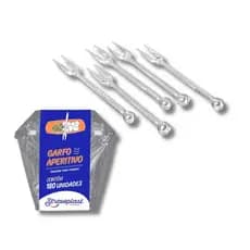 Garfos/Garfinhos Aperitivo Cristal da Strawplast P/ Petisco Porções Frios C/ 180 Un.