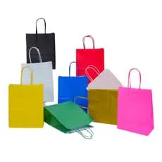 Sacola De Papel Kraft Para Presente Lembrancinha 17,5cm x 8,5 x 21,5cm várias cores com 10 Unidades