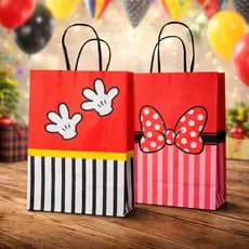 Kit Sacola Minnie e Mickey Festa Infantil Lembrancinha Presente Personalizada