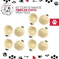 Kit 10 Ninhos Passaro Coleiro Fibra De Coco - Meia Taça