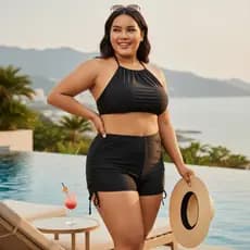 Short Suplex Premium Sukini Plus Size Cintura Alta Feminino Ajuste de Comprimento Verão