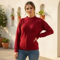 Blusa Tricot Feminina Outono Inverno Gola Alta Manga Longa Quentinha Premium Tendência 2026 Top