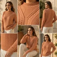 Blusa de Frio Tricot Modal Premium Casaco Outono Inverno Manga Longa Moda Blogueira Pinterest - Promoção