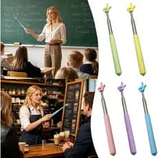 Ponteiro Telescópico para Professores, Ponteiro de Mão Extensível em Aço Inoxidável, Mini Ponteiro Retrátil para Sala de