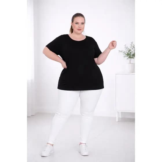Blusa Feminina Plus Size Soltinha Básica Confortável Não Marca Manga Curta Moda Casual