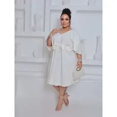 Vestido Plus Size Estampado Floral Soltinho Com Amarração Cintura Blogueira Verão Tendência