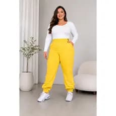 Calça Moletom Feminina Jogger Básica Lisa Com Bolso Estilo Blogueira Viral