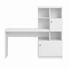 Escrivaninha Star Multifuncional Home Office com Estante Nichos Armários Mesa para Computador e Estudos - Branco