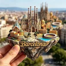 Ímã de Geladeira Souvenir Cultural de Barcelona Souvenir de Viagem Espanhol Decoração Magnética 3D Souvenir de Viagem It