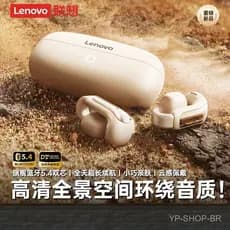 Fones de Ouvido Bluetooth Sem Fio Lenovo Air Bone Conduction com Chip Bluetooth 5.4, Tipo Clipe de Orelha, Alta Qualidad