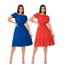 kit com 2 vestidos manguinha bufante premium manquinha pricesa de qualidade