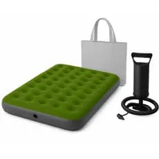 Colchão Inflavel De Casal Com Bomba Multiuso Verde + Bolsa - Teko