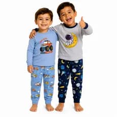 Pijama de Bebê Infantil Menino 1 a 4 Anos Inverno Frio Longo.