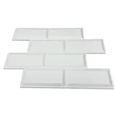 kit 8 PLACAS 3D PVC AZULEJO DE METRÔ BRANCO