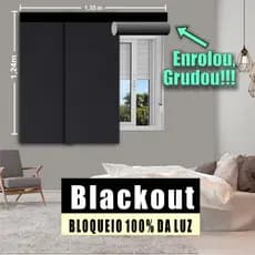 Cortina adesiva Blackout 100% - Persiana Adesiva modular  Manual (01 modulo 1,24m x 0,46m)