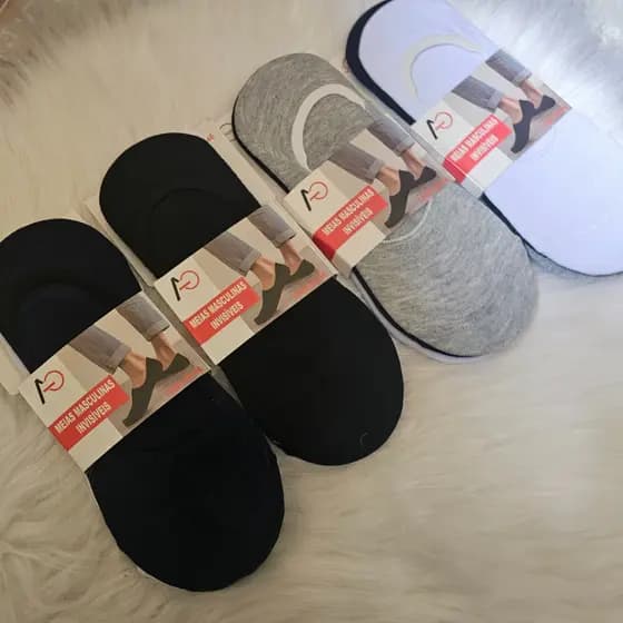 Kit 6 Pares Meia Invisível Sapatilha Unissex Feminina Masculina Confortável Esporte Trabalho