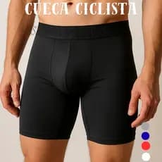 Kit 2 Cueca Ciclista Recorte Poliester Comprida Confortavel  Box Masculina Não Enrola