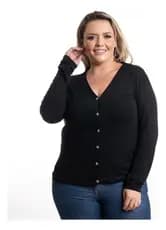 Cardigan Casaco Plus Size Feminino  Botão LIQUIDAÇÃO Casaquinho Moda Outono Inverno G1 ao G3