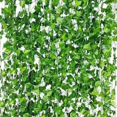 12 Metros Hera Folhas Pequenas Folhagem Verde Planta Artificial Pendente Trepadeira = 6 Fios