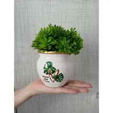 Vaso decorativo em Cerâmica com Planta Artificial