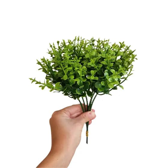 Pick Mini Eucalipto com 6 Hastes/Ramos Planta Artificial Verde para Arranjo de Vasos e Decoração Folhagem moderna