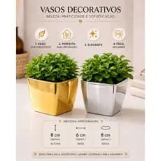 UNIDADE Mini Vaso Plástico Metálico Cachepot Quadrado para Arranjo, Flores, Plantas e Decoração