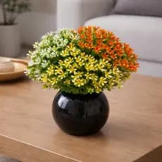 Mini Buquê de Flores Artificial Realista Perfeita para Decoração Sofisticada de Casa, Escritório e Arranjo para Vasos