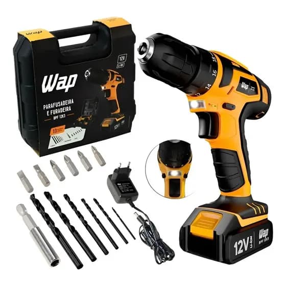 Parafusadeira E Furadeira Wap Bpf 12k3 12v A Bateria 127/220