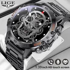 LIGE Steel 1.39 " Bluetooth Call Smart Watch Men Relógios Esportivos IP68 Smartwatch À Prova D'água Para Xiaomi Android IOS