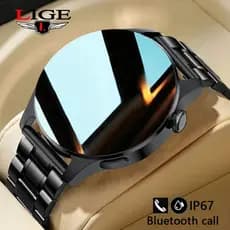 LIGE Relógio Esportivo SmartWatch Homens Bluetooth Chamada Full Touch Screen IP68 À Prova D'água Para Android Ios Men