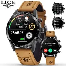 LIGE Relógio De Negócios Para Homens Inteligente AMOLED Tela HD Smartwatch Bluetooth Chamada IP67 À Prova Dip67 Água Pul