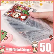 10/50Pcs Autocolante De Desenho Animado PET À Prova D'água Padrão Transparente D'água Manual Criativo De Decoração De Autocolantes Suprimentos De Papelaria