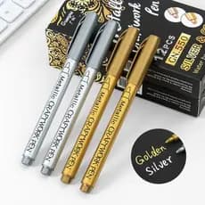 1/2/3Pcs Caneta Gold Silver Metallic Pen Marcador Permanente À Prova D'água De Molde De Resina Epóxi Marcadora Artesanal De Pincel