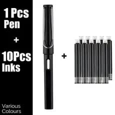 1 Caneta Fonte + 10 Tinta Kawaii Caligrafia gel Multifuncional 0,38mm EF Nib Material Escolar Canetas De Papelaria Escrita Estacionária