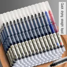 5/10Pcs Canetas De Gel Líquido Reto De Secagem Rápida 0,5mm Preto/Azul/Vermelho Caneta Neutra De Exame Do Estudante Seringa Tipo Água Carbono