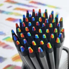 5/10PCS 7 Cores kawaii Madeira Preta Arco-Íris Núcleo Ferramenta De Desenho A Lápis De Material Escolar De Papelaria