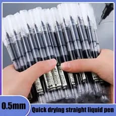 3/6 Pçs Canetas De gel Líquido Reto 0.5mm Esferográficas Para Estudantes Exame Papelaria Preto/Azul/Vermelho Bonito