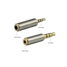 1 Peça Jack 3.5mm A 2.5mm Adaptador De Áudio Macho Fêmea Plug 2.5mm 3.5mm Conector Para Aux Alto-Falante Cabo Estéreo Fo