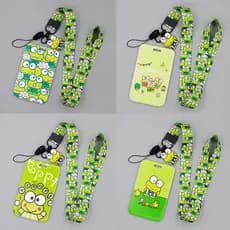 Anime Keroppi ID Set Cartão De Identificação Do Banco Estudante Conjunto De Proteção Ônibus