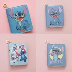 Disney Stitch Nova Moda Carteira Curta Zíper Impressão Estudante Dos Desenhos Animados Mini Moeda Saco De Cartão
