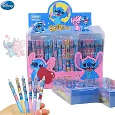12pcs Stitch Disney Student Gel Canetas De Ponto Caneta Tinta Preta 0.5mm Kids Assinatura Papelaria Christmars Presentes
