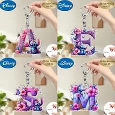 Quente Anime Disney Ponto Acrílico Acessórios Kawaii Flores 26 Carta Chaveiro Dos Desenhos Animados Crianças Presentes D