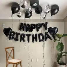 27 Pçs Balões De Aniversário Grandes 16 Letras De Feliz Manequim Preto E Grosso Transparente Lantejoulas Para Festa