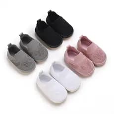0-18 Meses De Tecido Respirável Com Mosca , Sapatos De Passeio Bebê Não Escorregadios Da Moda