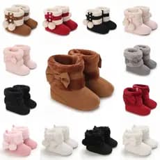 Bebê Meninos Meninas Botas De Lã Com Sola Macia Sapatos De Berço Primeiro Caminhante Para O Inverno