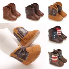 Botas De Inverno Para Bebês De Neve Bordadas Com Sapatos Quentes Primeiro Passeio Natal cowboy