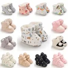 Inverno Neve Botas De Bebê Múltiplas Cores Quente Fluff Bolas Interior Partícula Coloidal Sola Infantil Recém-Nascido Da
