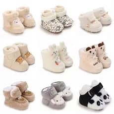 Sapatos De Bebê Inverno Grosso Quente Algodão Masculinos E Femininos Caminhada Do 0-1 Ano De Idade Dos Desenhos Animados